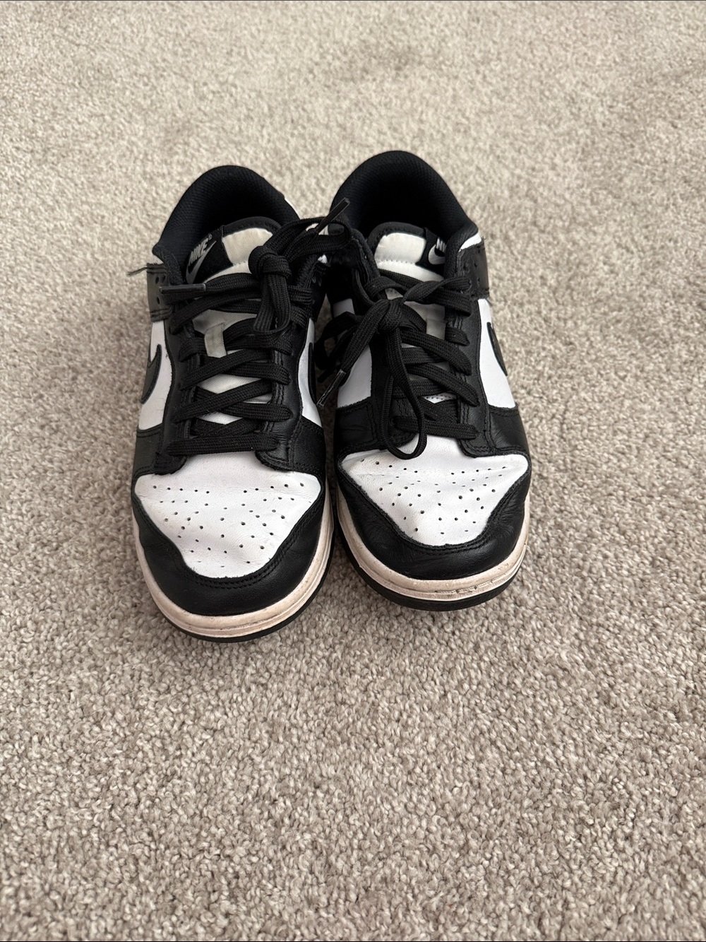 Nike Women’s Black and White Dunks Low-Top Sneakers